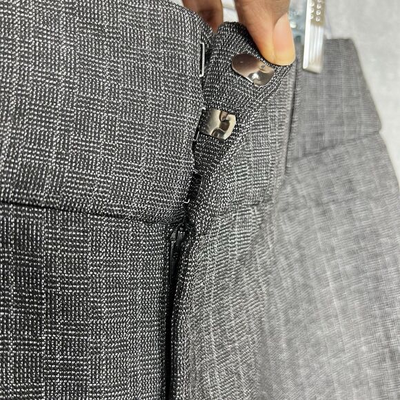 Nine West Pants Womens Sz 14 Gray Black Bootcut Checkered Trousers Dress Pants L - Picture 6 of 16